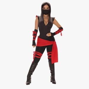 Leg Avenue Black and Red Superhero Costume with Ninja Flair
